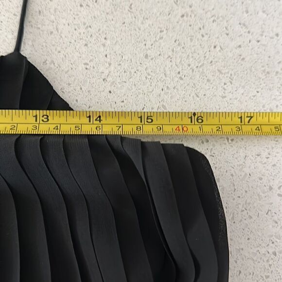 Abercrombie & Fitch Pleaded Black Spaghetti Straps Tank Top Flowy Elegant Loose - Picture 7 of 7